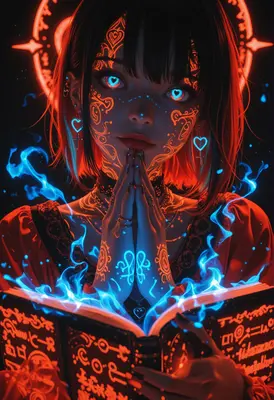 Mystic Sorceress Casting Blue Spells