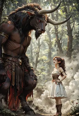 The Elf and the Minotaur Encounter