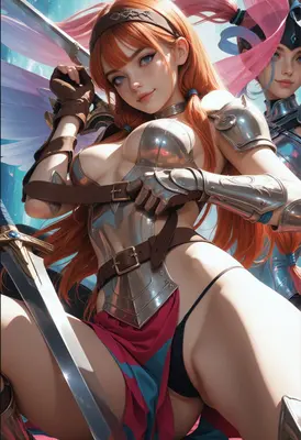 Dual Warrior Maidens in Battle Armor