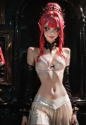 Gothic Elf Queen in Lingerie