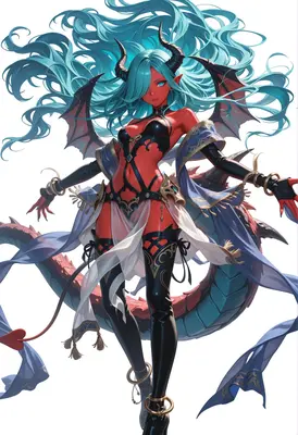 Ethereal Red Demon Dragon Maiden
