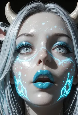 Ethereal Celestial Cow Girl Portrait