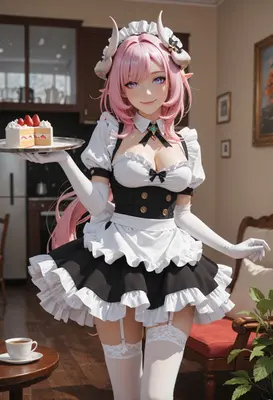 Sweet Maid Serving Strawberry Cake