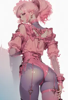 Pink Aesthetic Cyberpunk Fashion Portrait