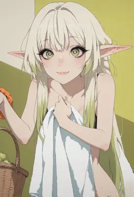 Cute Elf Maiden Holding A Towel