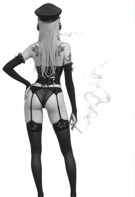 Smokey Monochrome Military Style Pinup