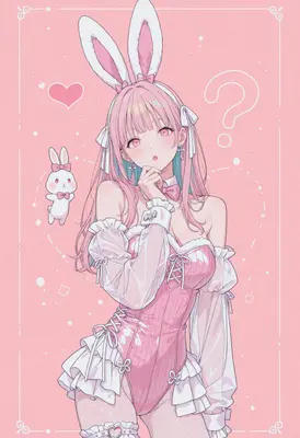 Cute Pink Bunny Girl Aesthetic