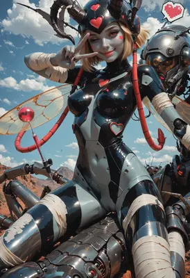 Cybernetic Heart Android Peace Sign