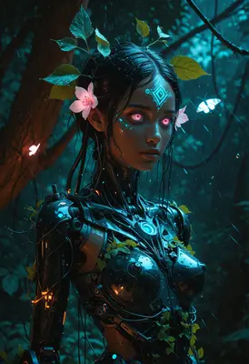 Cyborg Spirit in the Rain