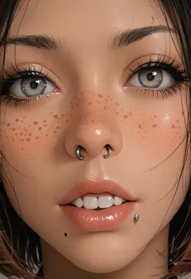Close Up Portrait of Pierced Beauty