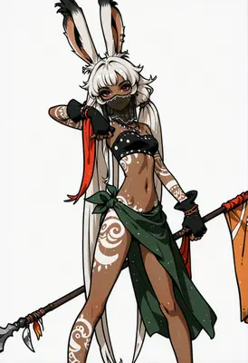 Tribal Rabbit Warrior With Spear