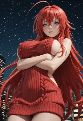 Red Haired Beauty Under Starry Skies