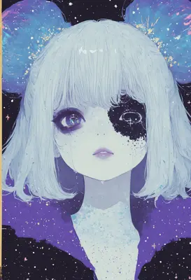 Celestial Gaze of the Cosmic Maiden
