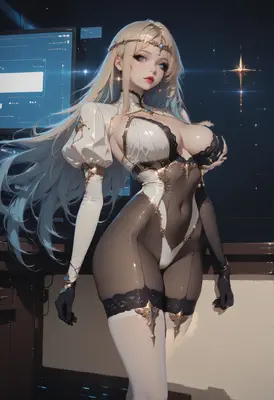Ethereal Cyber Princess in Digital Space