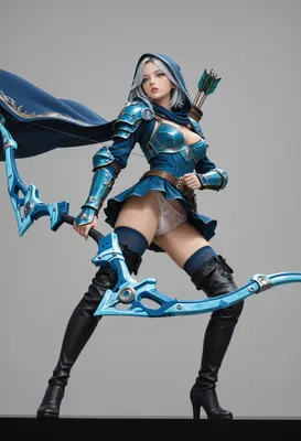 Blue Hooded Archer Warrior