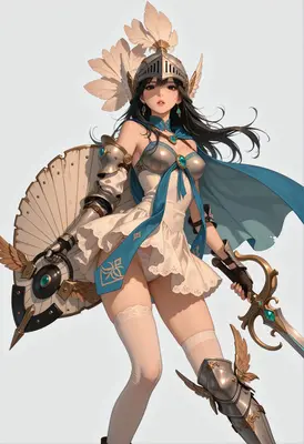 Winged Valkyrie Warrior in Elegant Armor