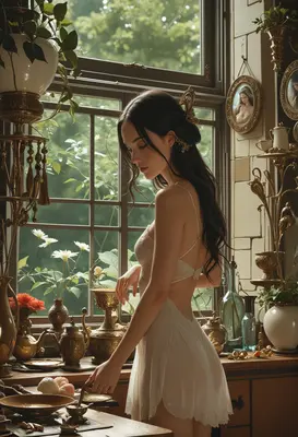 Ethereal Beauty in a Sunlit Room