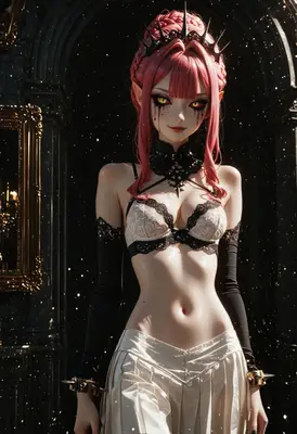 Gothic Queen with Piercing Yellow Eyes