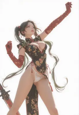 Warrior in Floral Qipao