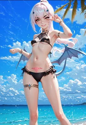 Summer Dragon Girl at the Beach