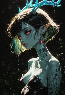 Ethereal Forest Spirit in the Rain