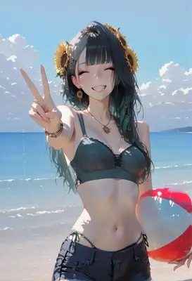 Cheerful Summer Day at the Beach