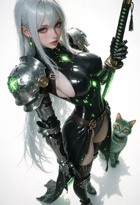 Silver Haired Warrior and Her Familiar