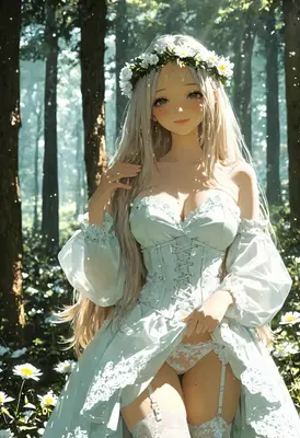 Ethereal Maiden in the Sunlit Woods