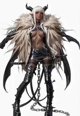 Dark Demon Queen with Fur Coat
