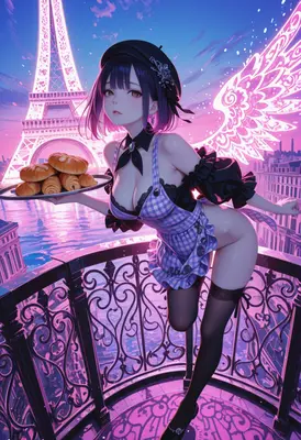Parisian Angel Serving Fresh Pastries