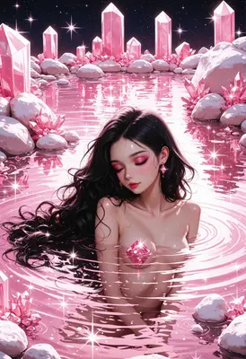 Serene Maiden in the Crystal Pool