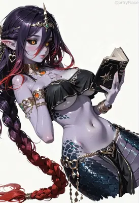 Mystical Lamia Scholar Reading Ancient Grimoire