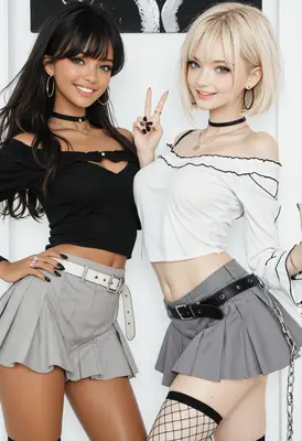 Stylish Duo Posing Together