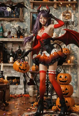 Charming Demon Girl Halloween Treat