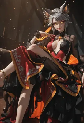 Elegant Kitsune in Gilded Attire