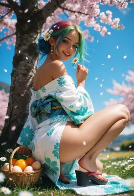 Springtime Picnic Under Cherry Blossoms