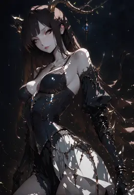 Enigmatic Dark Fantasy Antlered Maiden