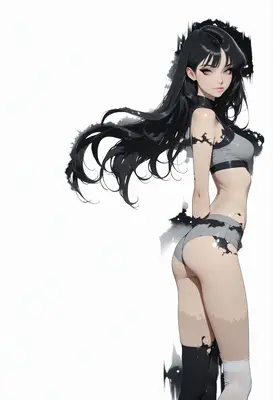 Ink Splattered Beauty in Sportswear