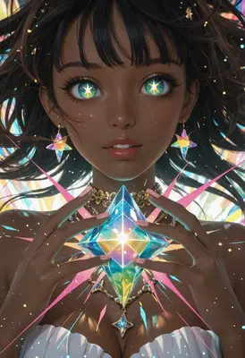 Starlight Guardian Holding Radiant Crystal
