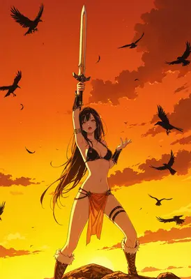 Warrior Queen at Sunset