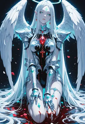 Fallen Seraph in Radiant Silver Armor