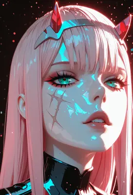 Neon Glow Zero Two Portrait