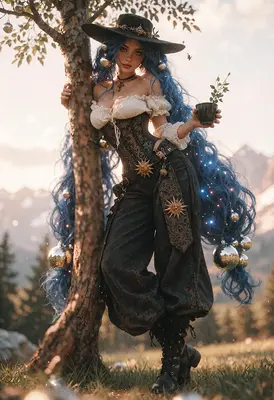 Celestial Witch with Enchanted Hair