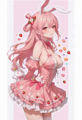 Sweet Strawberry Bunny Girl Fantasy