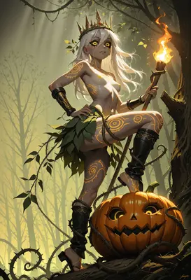 Forest Spirit Queen with Glowing Markings