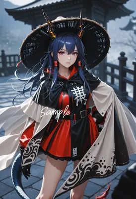 Demon Girl in Traditional Streetwear
