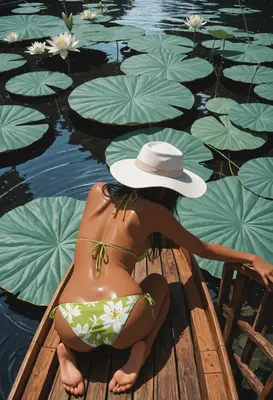 Sunlit Lotus Pond Summer Escape