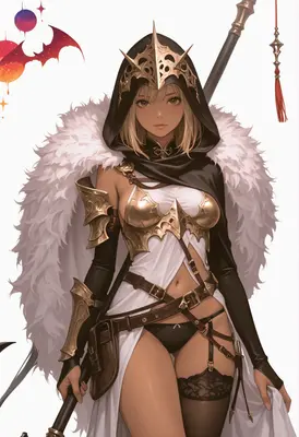 Golden Vanguard hooded warrior princess