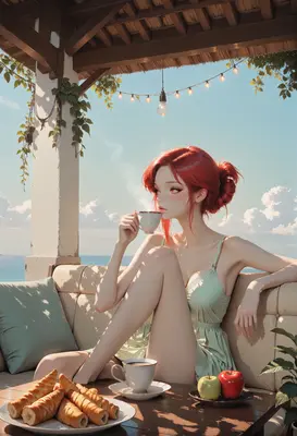 Morning Coffee by the Sea