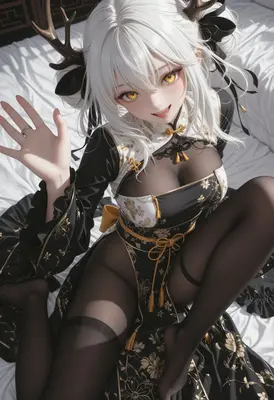 Elegant Deer Girl in Traditional Attire